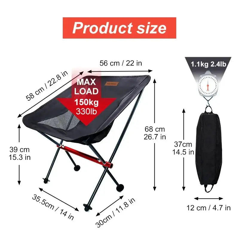 Travel Ultralight Folding Chair Portable Moon Seat Adventure