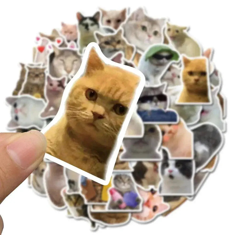 Cat Meme Funny Animals Stickers Vintage Decals for Kids