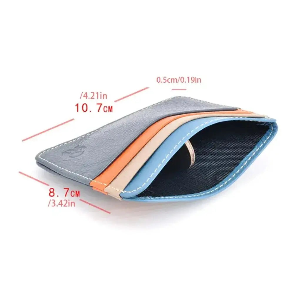 Retro First Layer Genuine Leather Slim Card Wallet