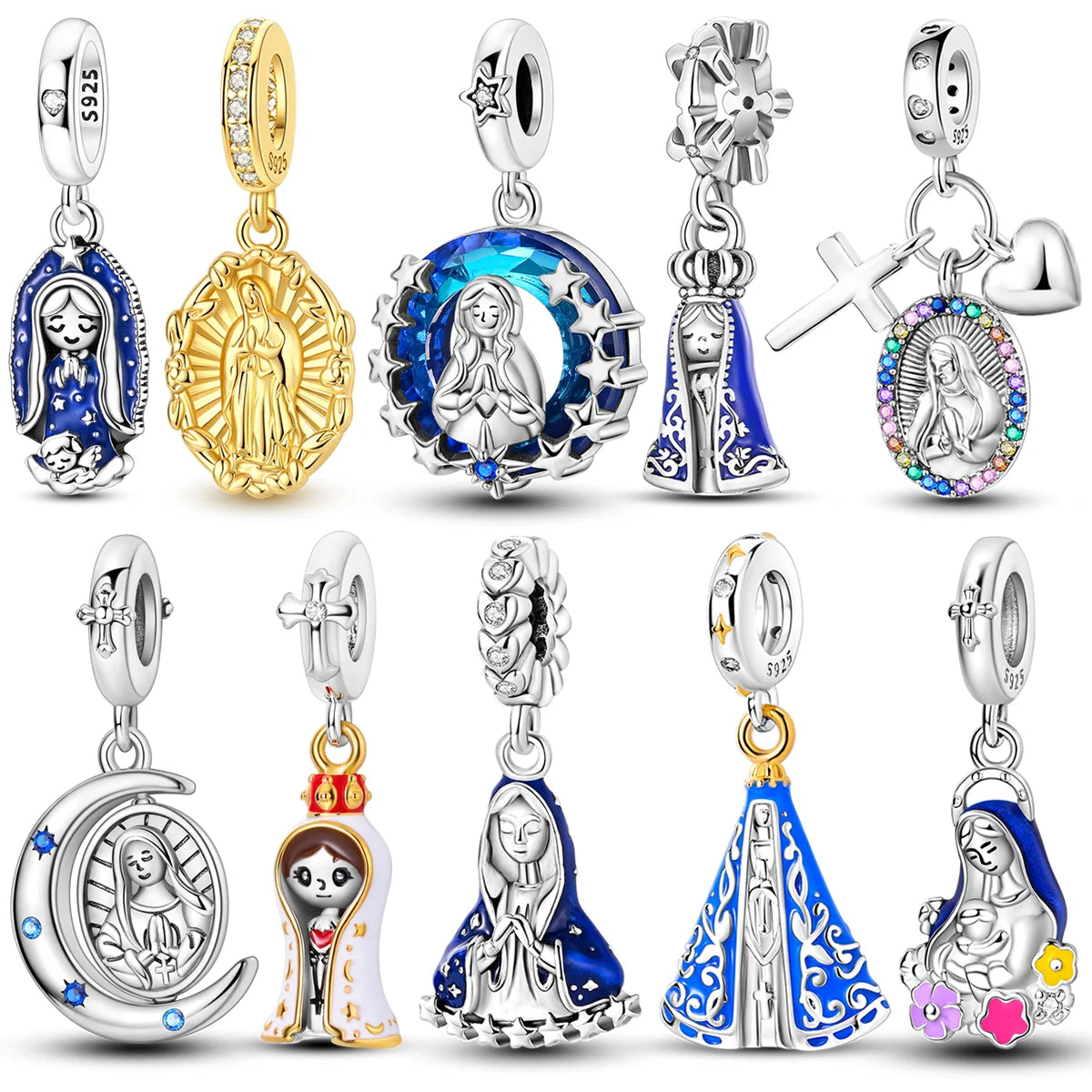 Bangle Bracelet Virgin Mary Charm
