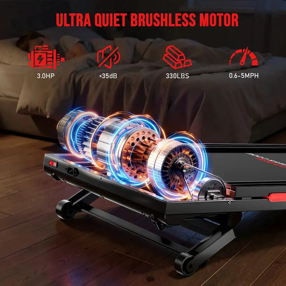 Walking Pad Treadmill 15% Auto Incline with Remote Control LED Screen Under Desk Treadmill, Compact Treadmills for Home Hiking