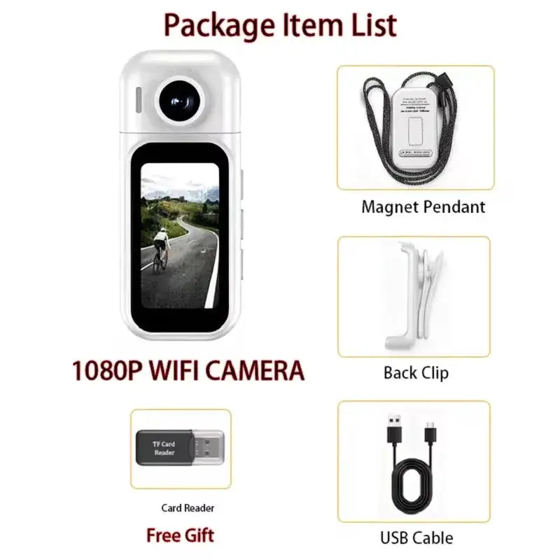 Wearable Camera - Magnetic Waterproof Wifi - 1080P(black) With 128G TF Card product image