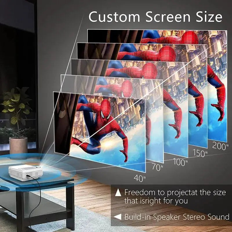 Portable Mini LED Projector 1080P 4K WiFi For Home Theater