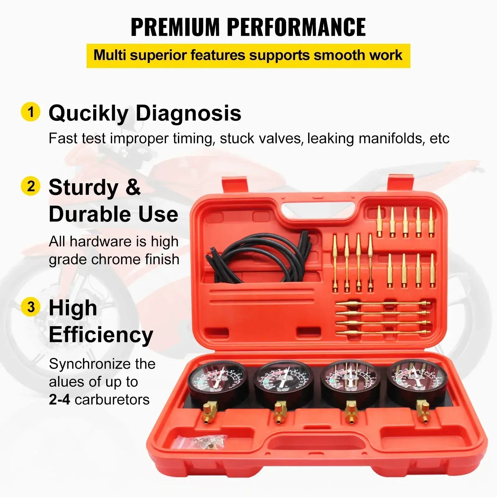 VEVOR Fuel Vacuum Carburetor Synchronize Tool Kit Set