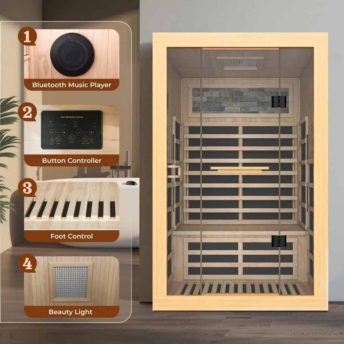 Wooden Hemlock Sauna Room