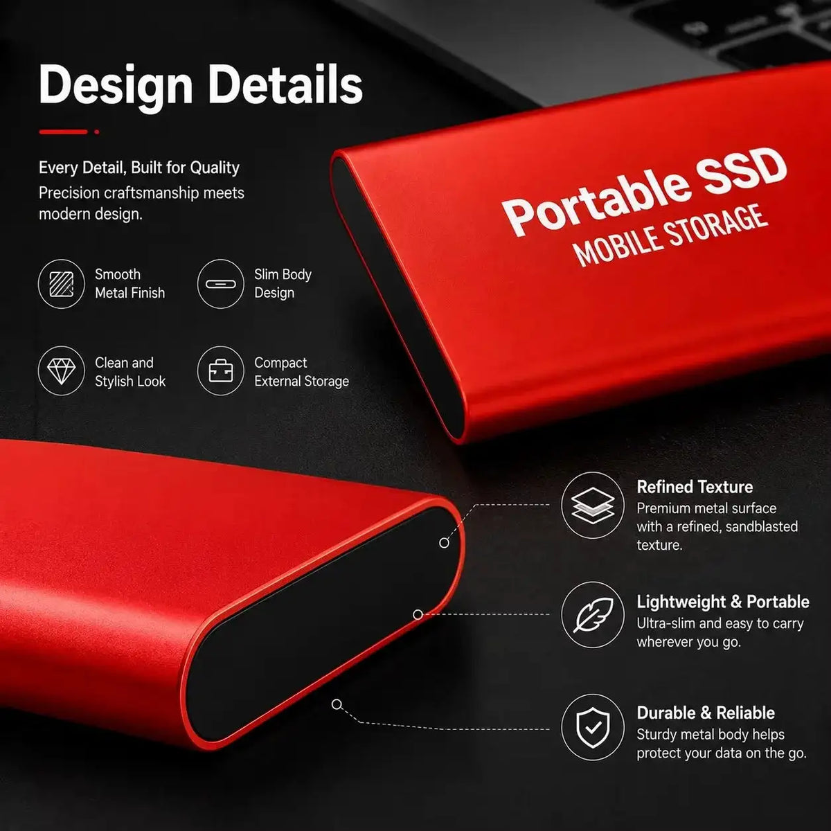 External Hard Drive Portable SSD USB Type-C Fast Transfer — product view 4