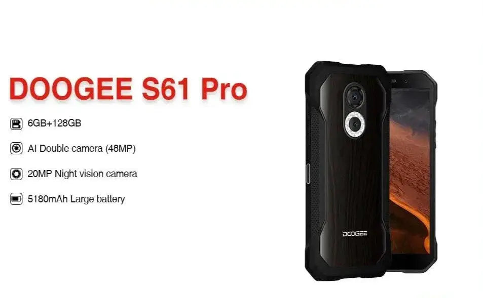 DOOGEE S61 Pro IP68 Rugged Smartphone With 20MP Night Vision