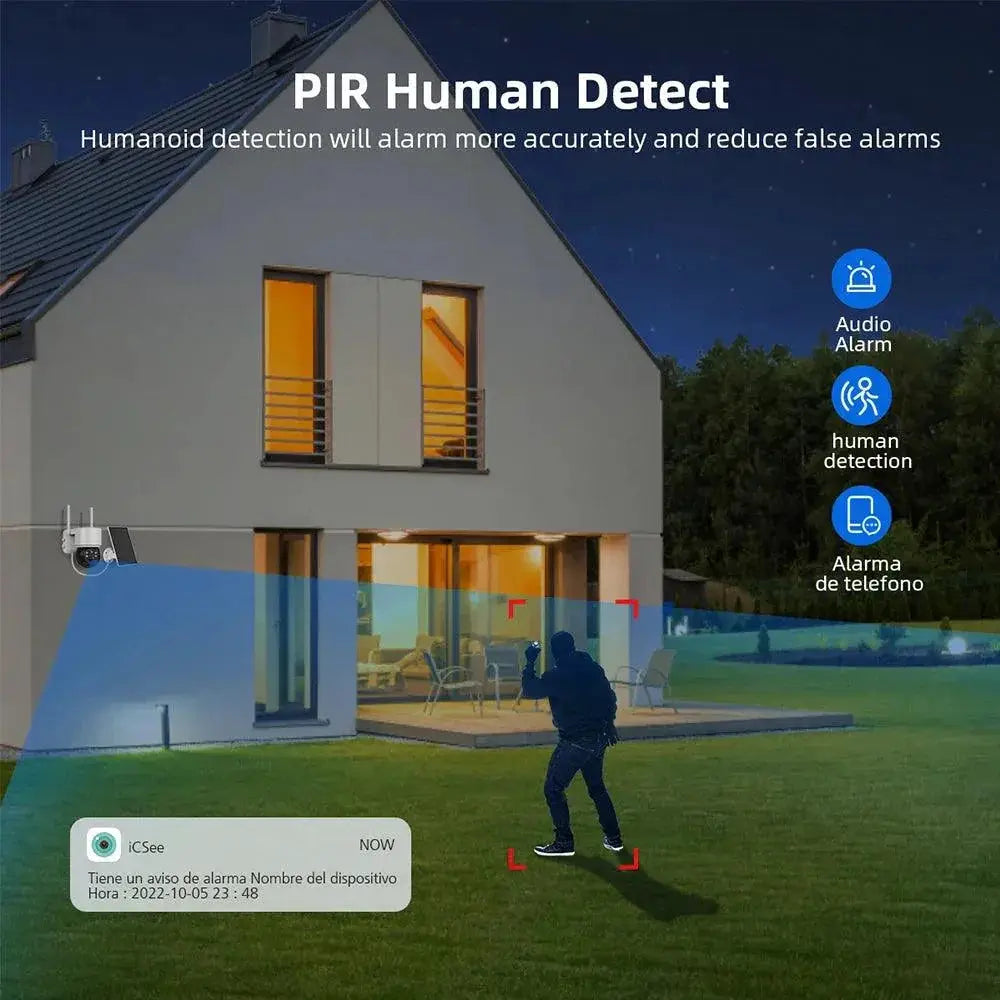 Solar Powered Outdoor Security Camera With Smart Detection