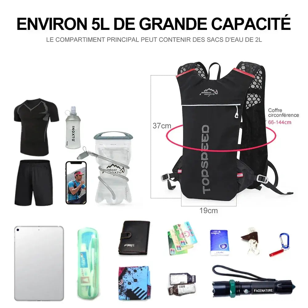 INOXTO Unisex Ultra-light 5L Hydration Running Backpack