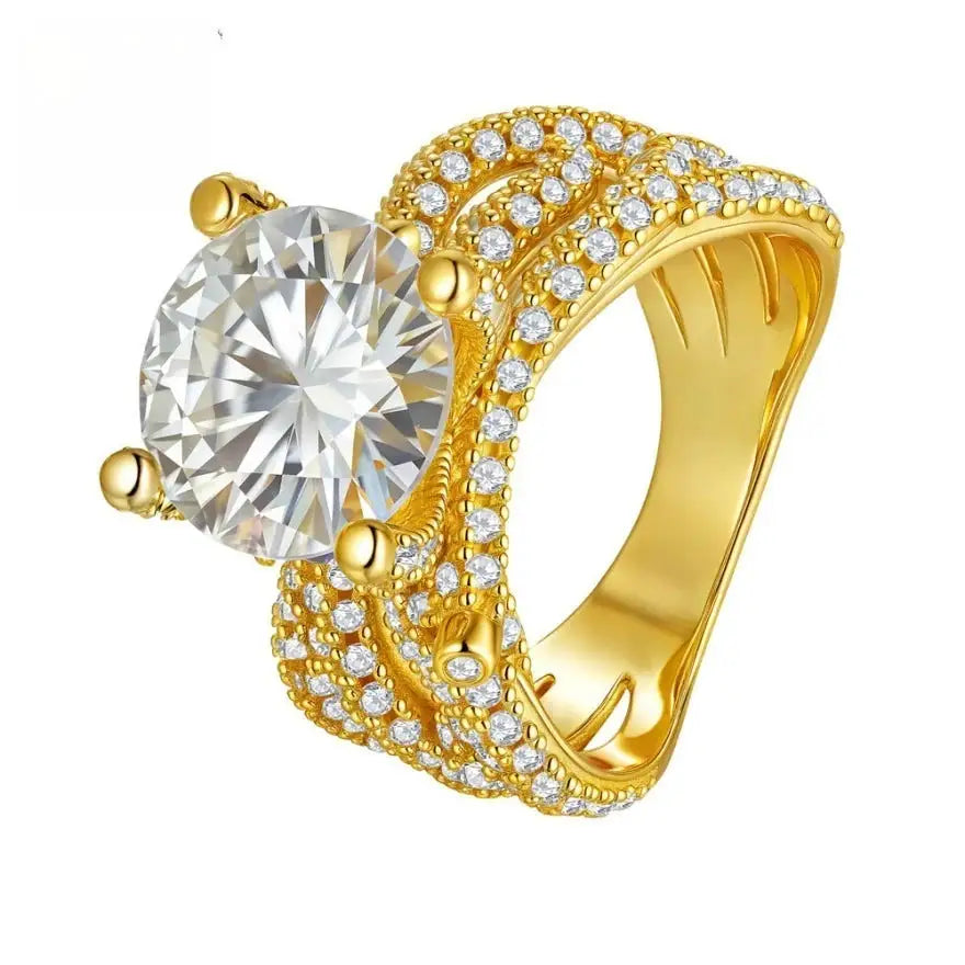 Moissanite Ring in Sterling Silver Stunning — product view 4