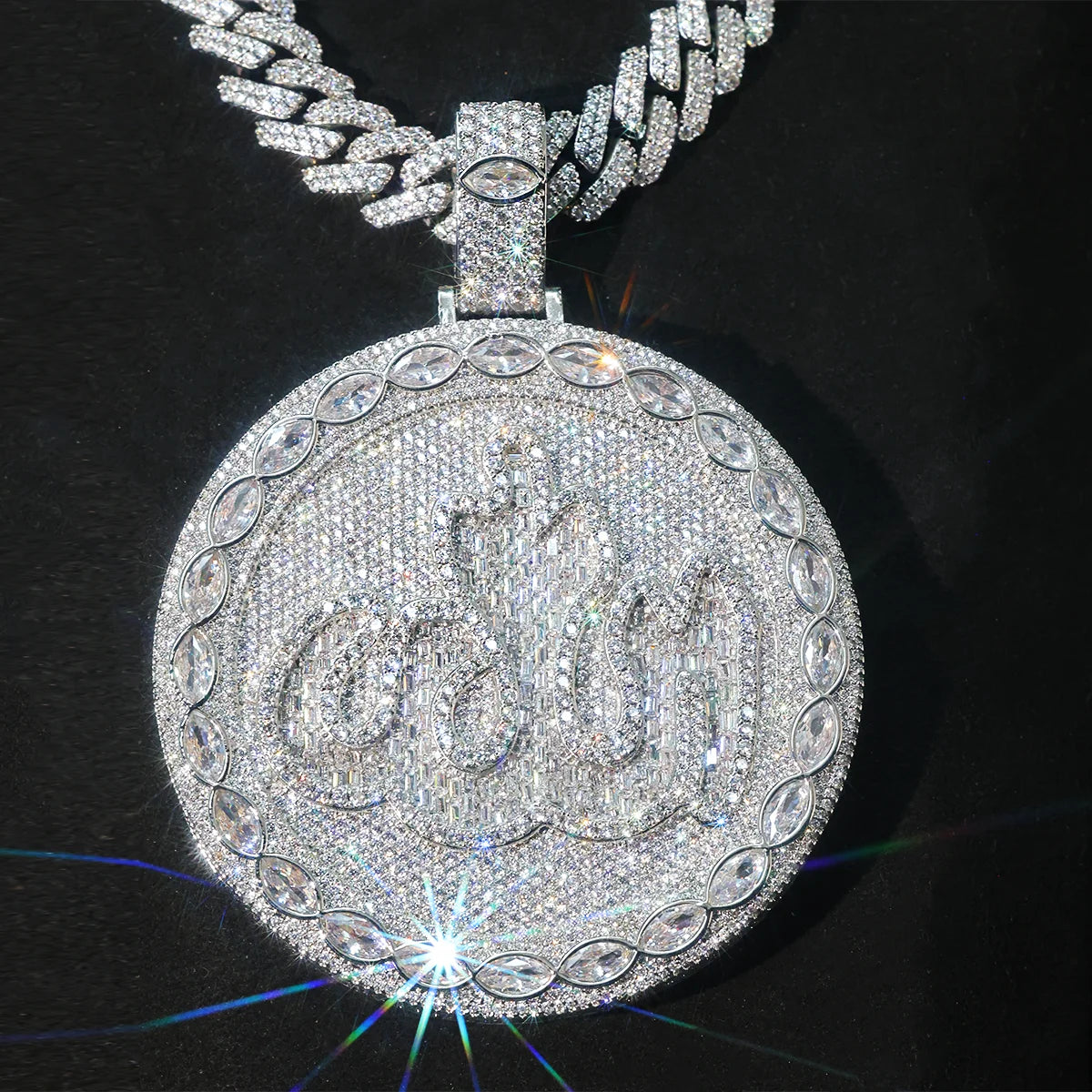 K Gold Plated Round Allah