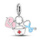 Sterling Silver Red Heart Shaped