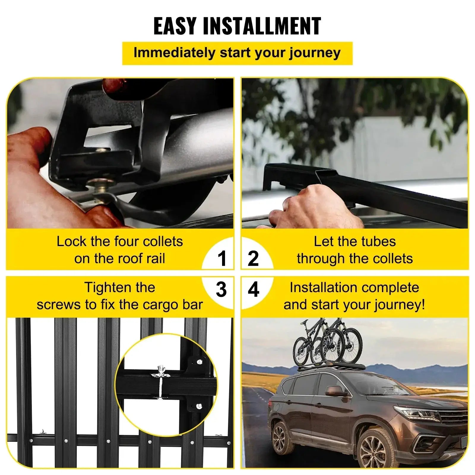 VEVOR Universal Car Roof Rack 100kg Cargo Carrier System