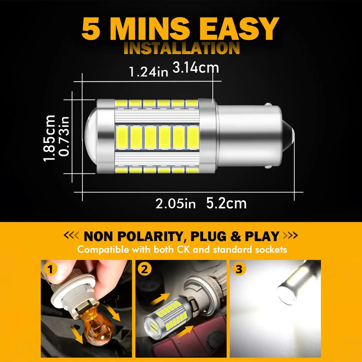 Super Bright 1156 1157 LED Light Bulbs P21W BA15S P21/5W BAY15D LED Bulbs Canbus for Car Brake Reverse Lamp Turn Signal Light