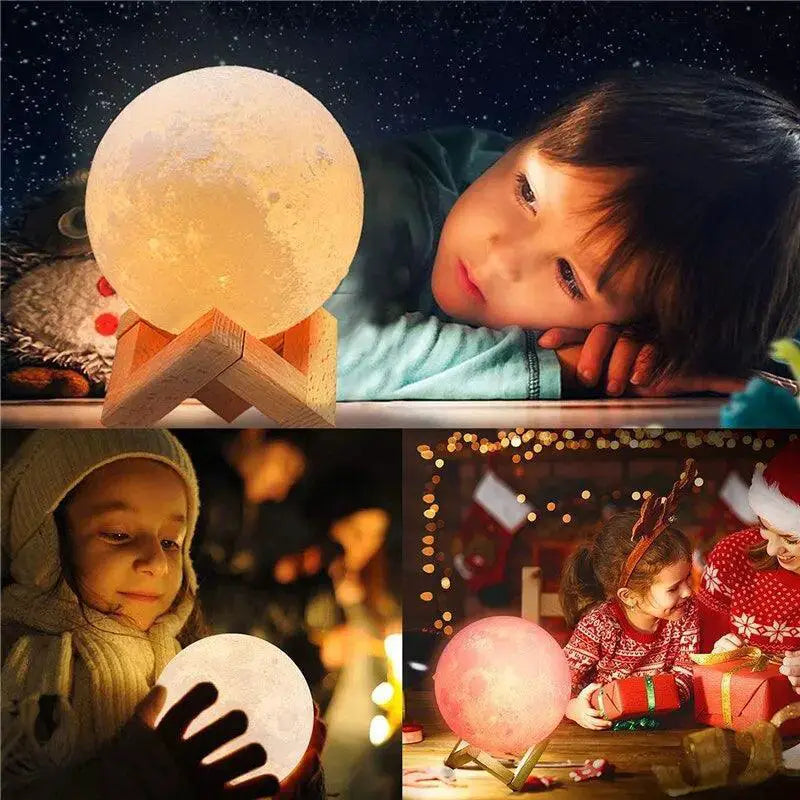 Moon Lamp Touch Control Rechargeable 3D Printed LED