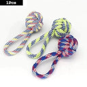 Interactive Dog Toy Set Braided Rope Ball And Dumbbell