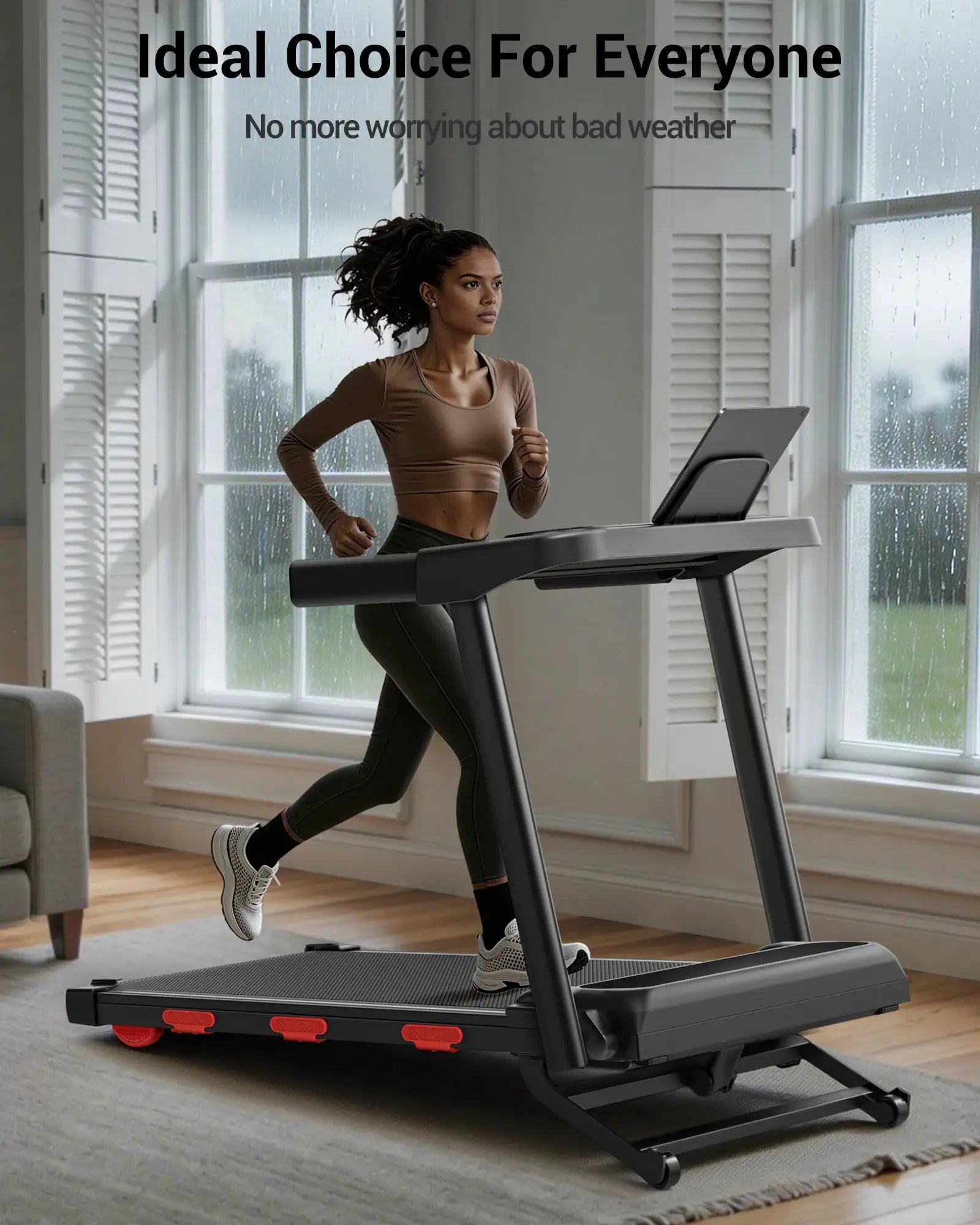 ROBORE SF60 15% Auto Incline Treadmills for Home, 10S Folds Away Portable Treadmill with Led Screen & Handle Bar Up to 300LBS Capacity, 3.0HP 7-Layer Shock-Absorbing Walking Pad Treadmill 0.6-7.5MPH
