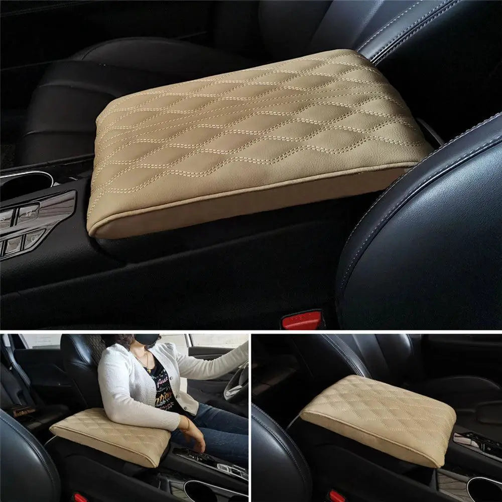 Premium Wave Embroidered Memory Foam Armrest Mat For Cars