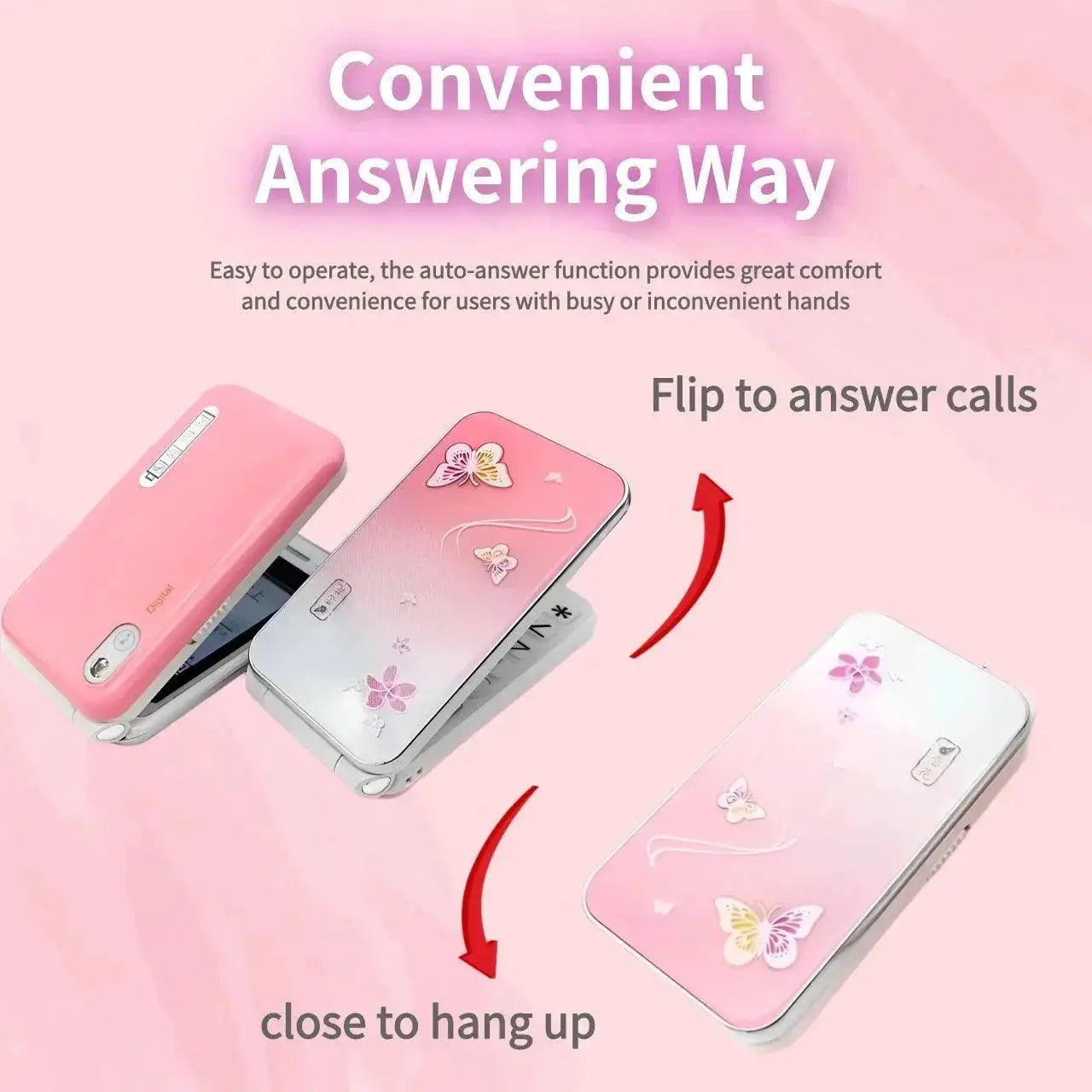 Mafam Women Flip Phone With Handwriting Touch Display