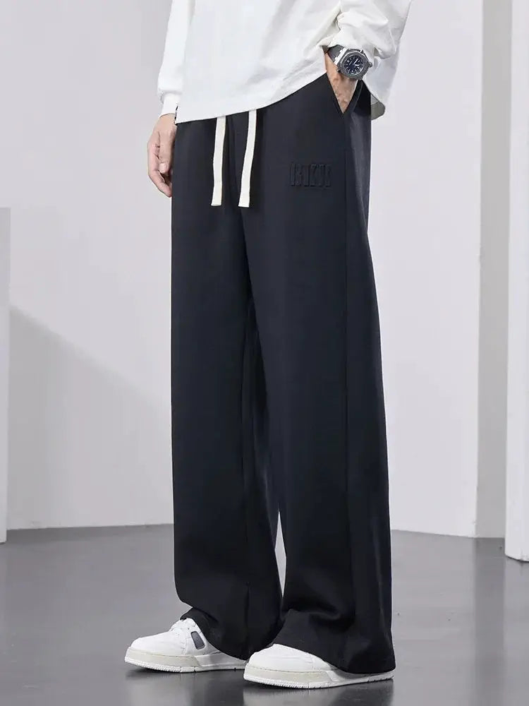 Mens Straight Sweatpants Wide Leg Cotton Track Pants 8XL - OurLum.com