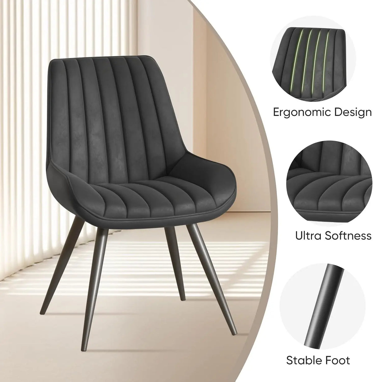 Modern Cushioned Dining Chair Set