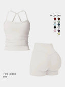 Yoga Set Women Quick Dry Cami High Waist Shorts