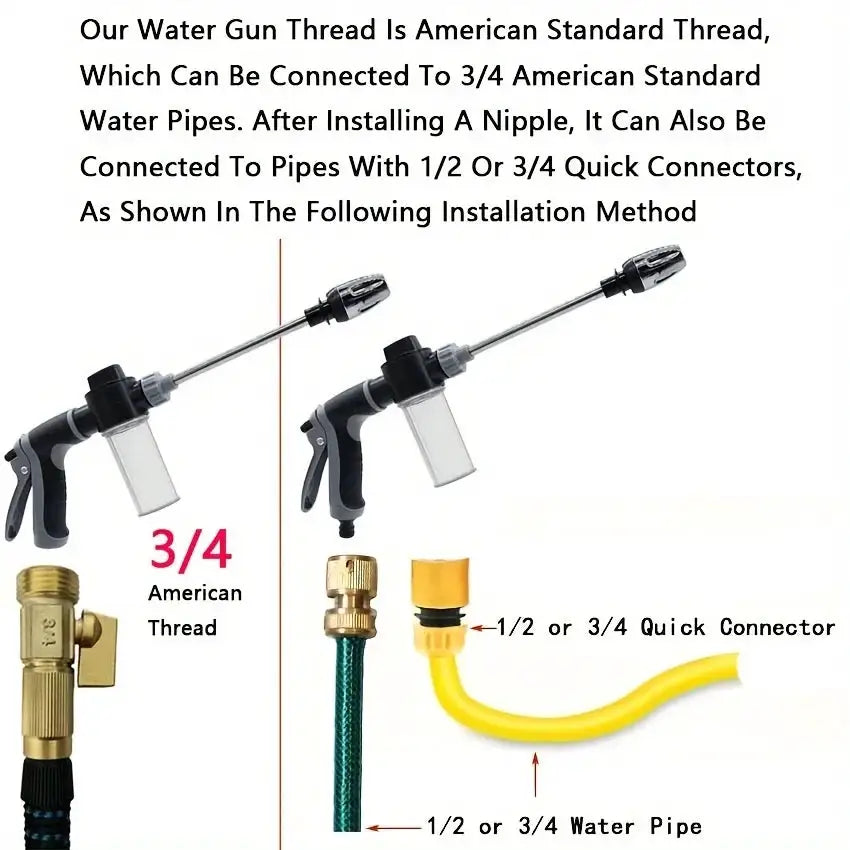 High-Pressure Car Washing Water Gun, External Cleaning Of RV, Foam Kettle Cleaning, Garden Water Hose Nozzle, Garden Shower,