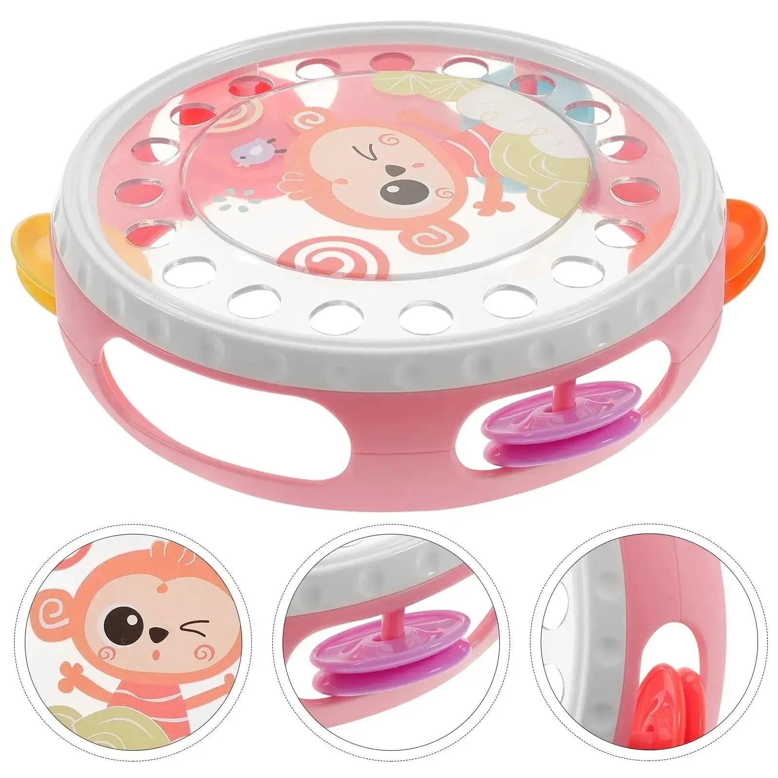 Kids Tambourine Clapping Hand Crank Musical Toy Fun