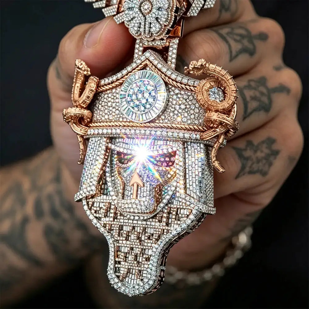Premium Iced Out Gold Skull Pendant — product image 8