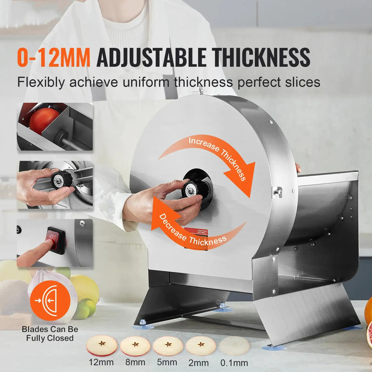 SucceBuy Electric Vegetable Slicer Thickness Adjustable — product view 3