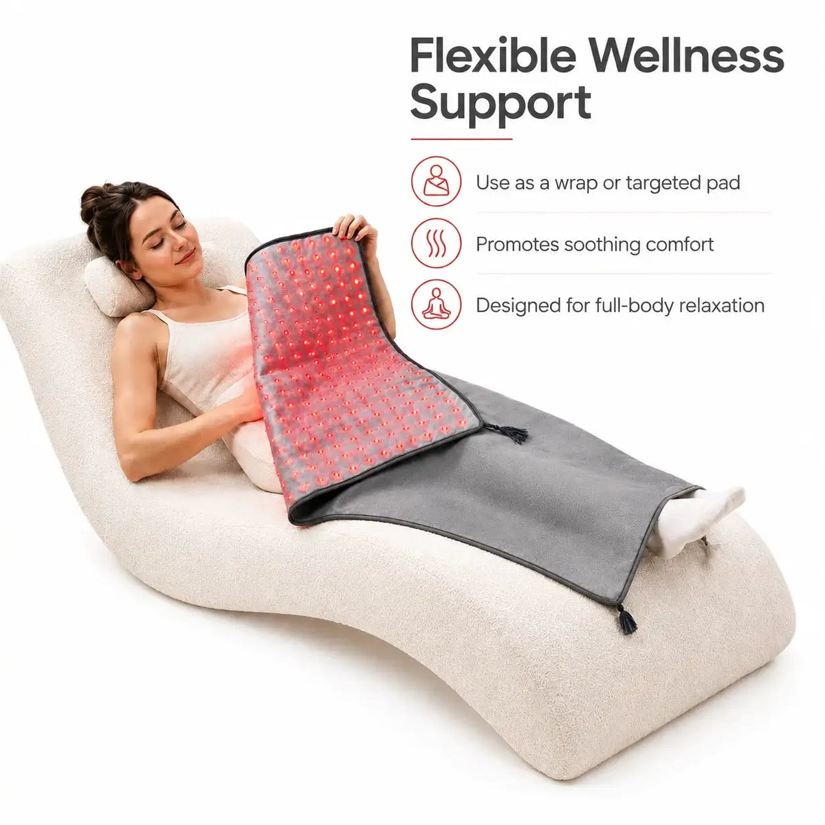 Red Near Infrared Light Therapy Blanket 660nm 850nm Dual Wavelenght LED Pulse Mode Body Skin Care Device Pulse Timer Control Body Care Blanket