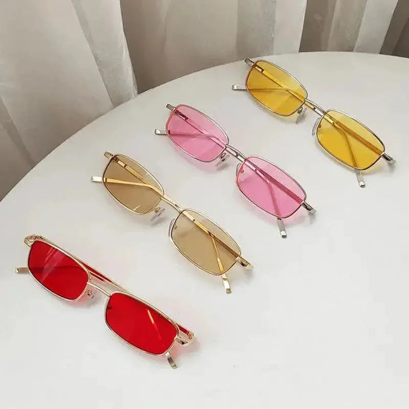 Unisex Vintage Rectangle Sunglasses for Men and Women