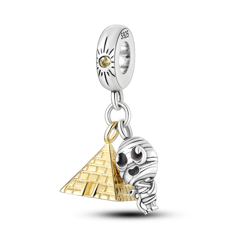 Pyramid Mum Dangle Charm Bangle