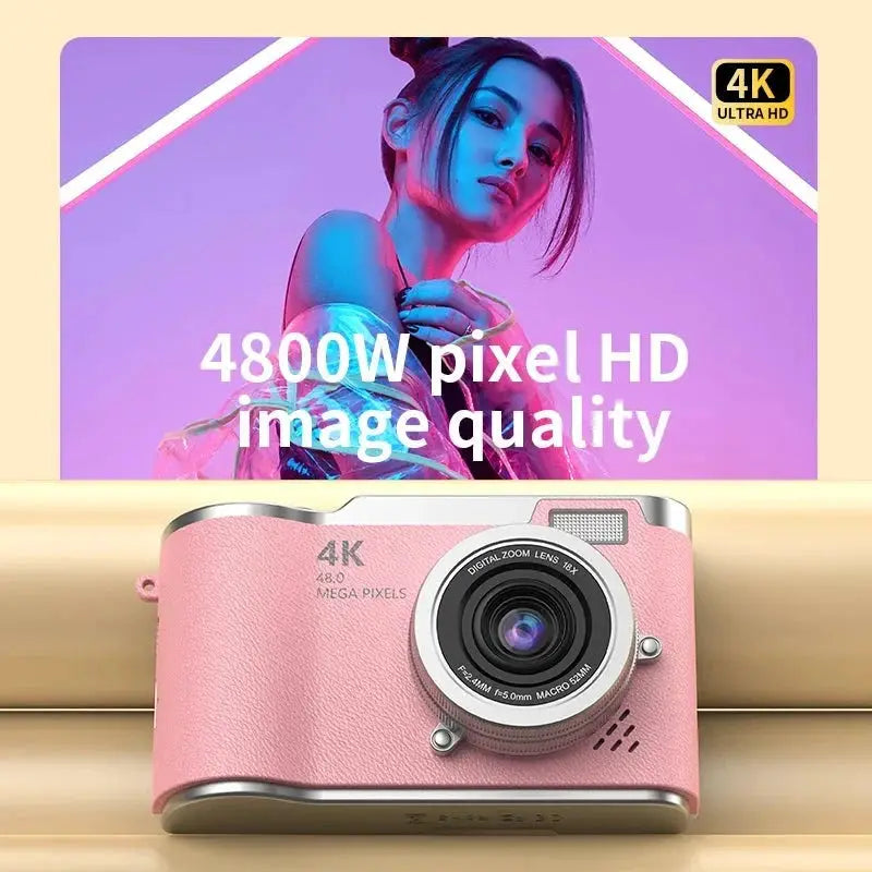 4K 48MP Digital Camera Camcorder For Kids Beginners With 2.4 Inch Screen - stepyours.com