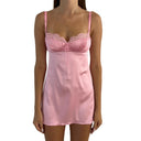 Pink Lace-Up Backless Mini Dress