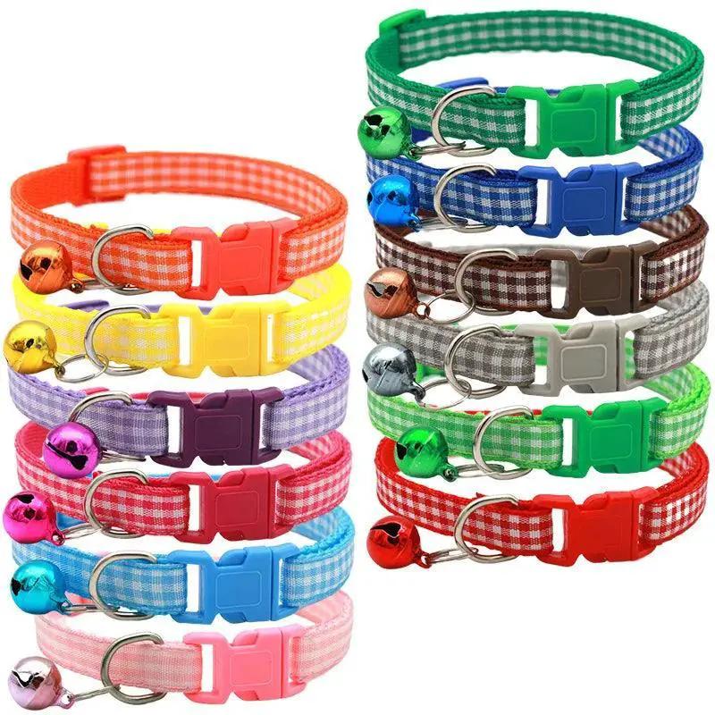 Colorful Bell Collar for Cat and Puppy Adjustable Necklace
