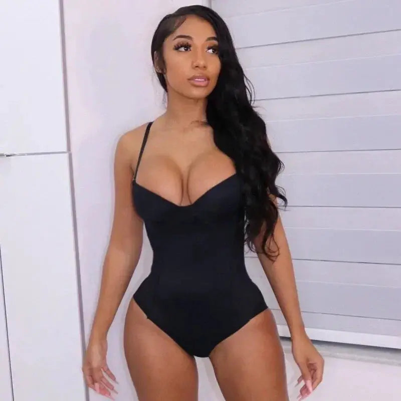 Silky White Underwire Shapewear Bodysuit for Women