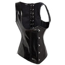Black PVC Underbust Corset Wetlook Bustier Steampunk