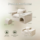 Inch Boneless Floor Sofa Chair Beige Pet-Friendly Human Lounge