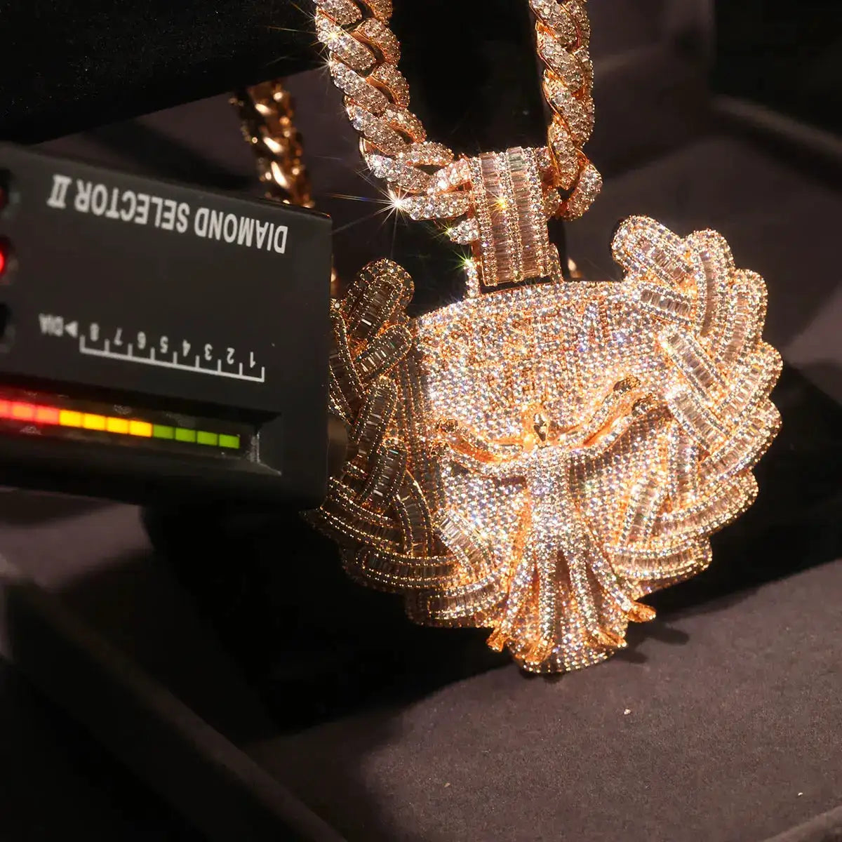 Iced Out Jesus Head Pendant Full Diamond Gold Plated Full — product view 2
