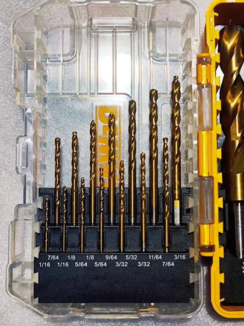 21 Piece Titanium Drill Bit Set for Wood Metal Plastic