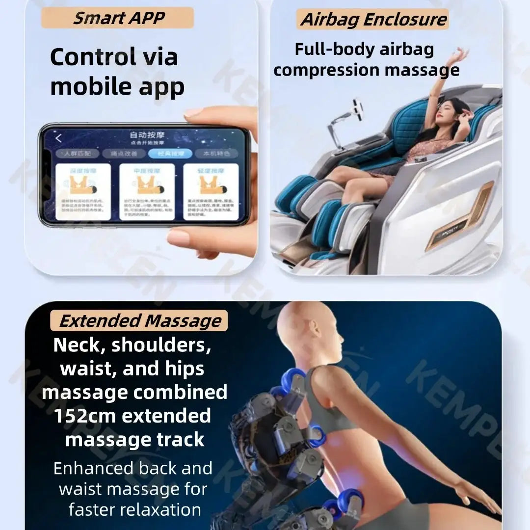 Zero Gravity 4D Massage Chair – Full Body Airbags, Foot Reflexology, Voice & App Control | 3-Year Warranty