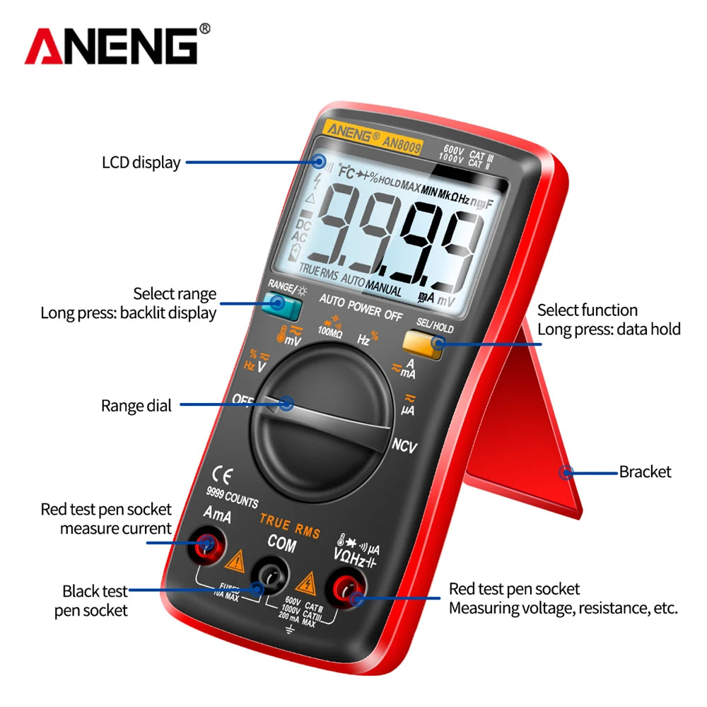 Digital Multimeter Transistor Aneng Testers