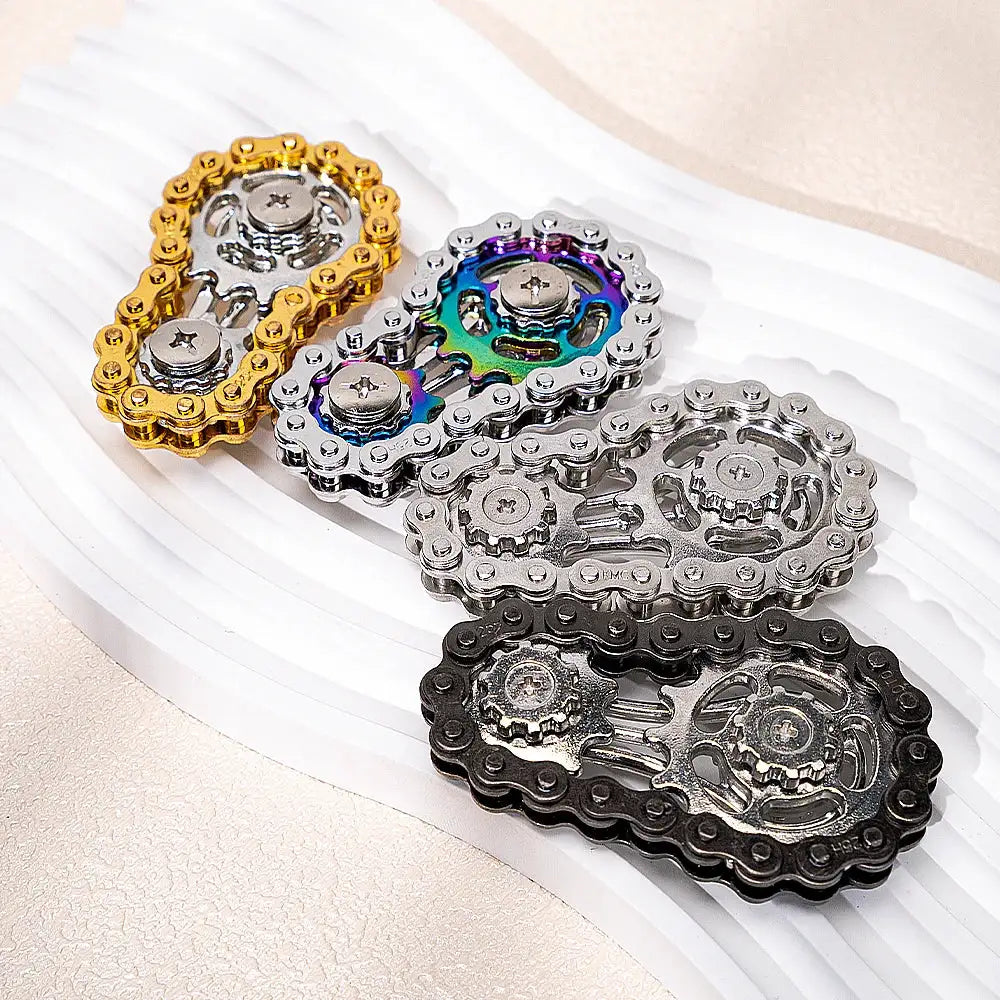 Sprockets Flywheel Fingertip Gyro Fidget Spinner Antistress Anxiety Metal Bike Chains EDC Spinner Fidget Toys For Adult Kids