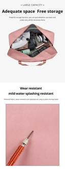 1pc Pink Blue Grey Travel Large Capacity Storage Bag Zipper Portable Sports Bag Versatile Gym Handbag