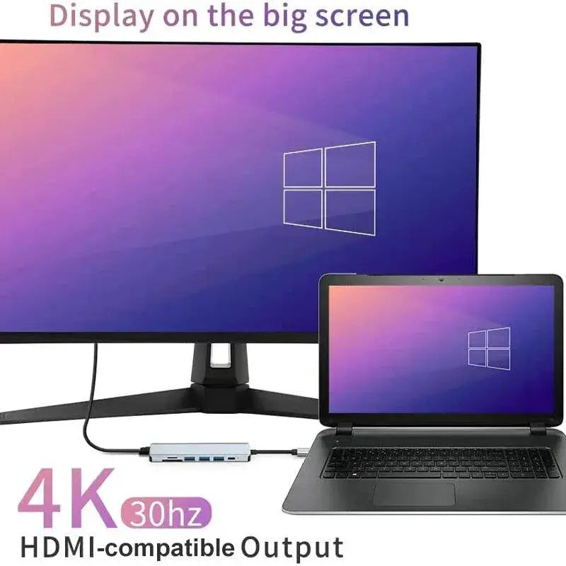 USB C Hub Type C Docking Station 4K 30Hz USB Adapter