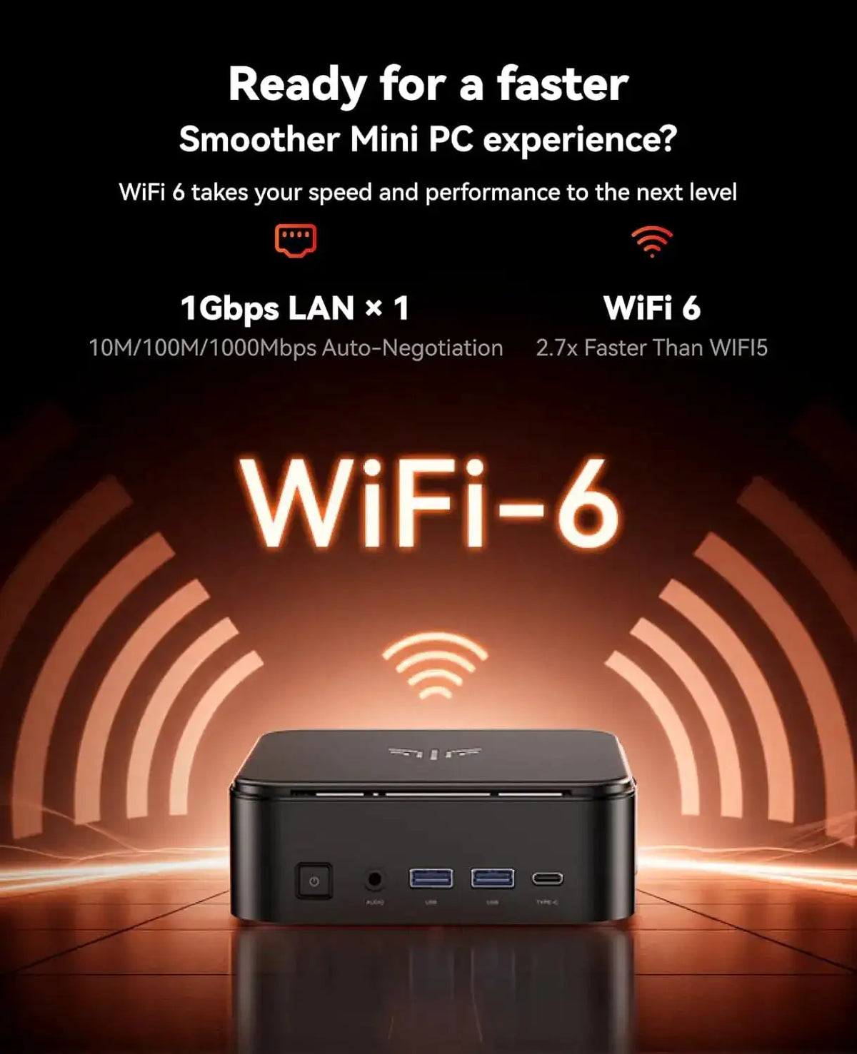 KAMRUI Mini PC AMD R7 7730U 16GB LPDDR4X 512GB M.2 SSD Triple 4K Desktop Computer Small PC WiFi6 Win11Pro for Home Office Gaming