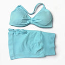 Seamless Yoga Set Women Strappy Bra High Waist