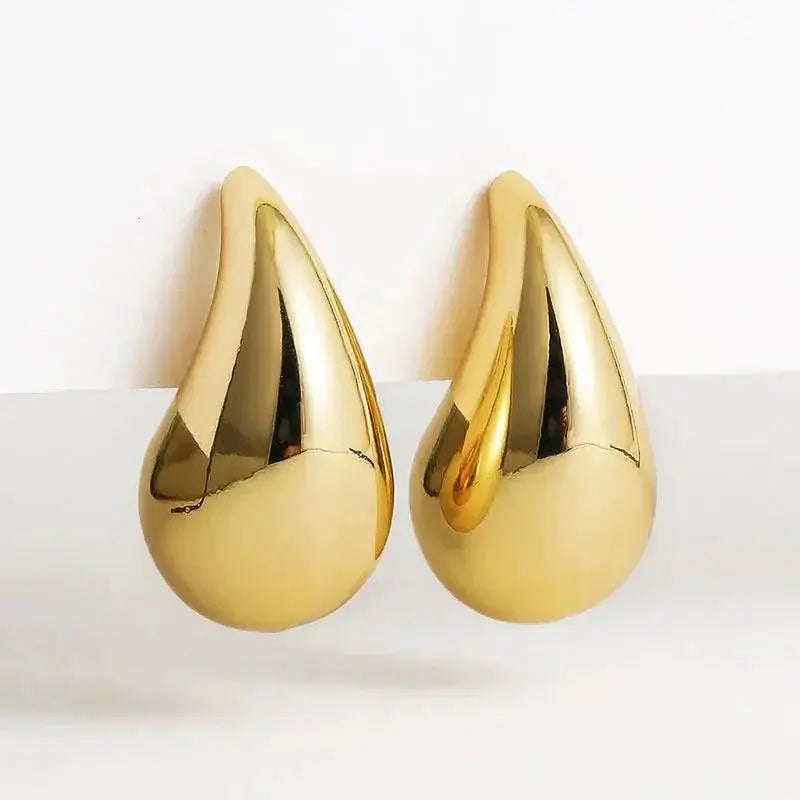 Vintage Stainless Steel Water Drop Hoop Earrings Classy