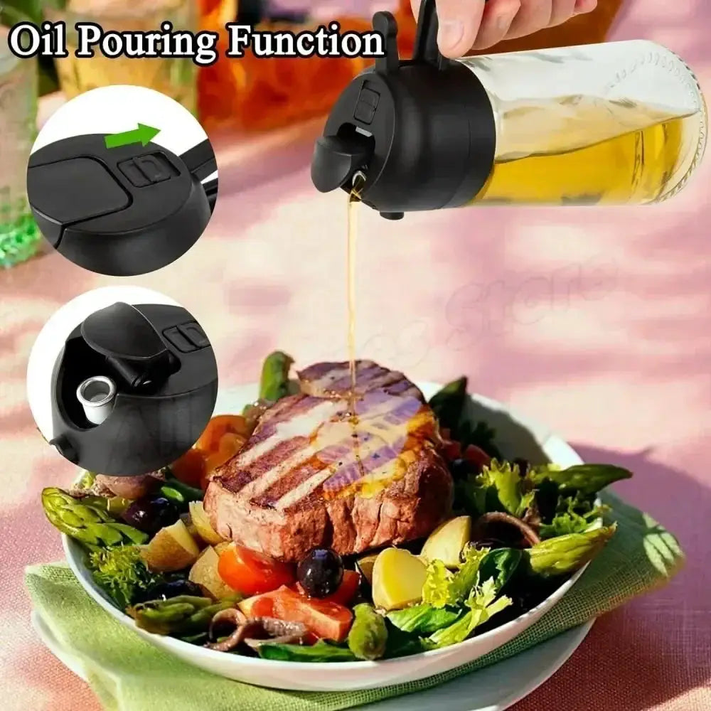 Two In One Olive Oil Dispenser Bottle 500ml Kitchen Tool - OurLum.com